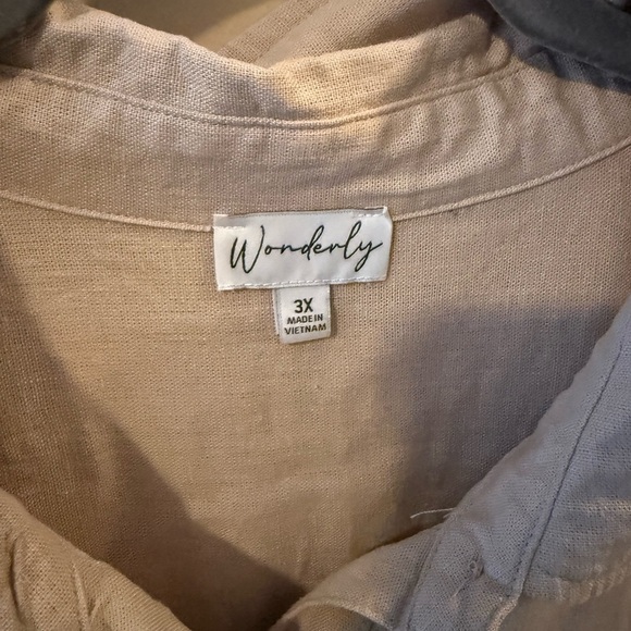 Wonderly dress Button Front Midi Shirtdress khaki neutral size 3X - Picture 4 of 6